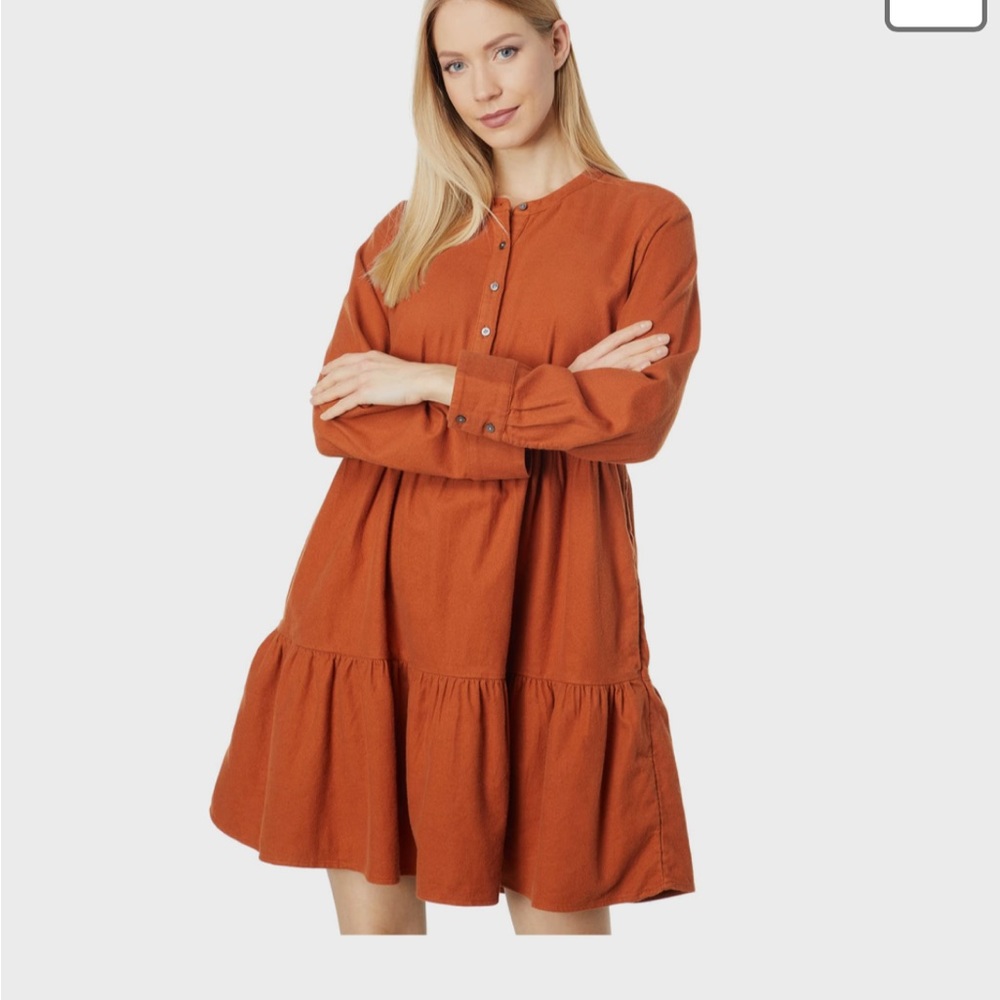 NWT Madewell Flannel Button- Placket Tiered Mini Dress size 3X